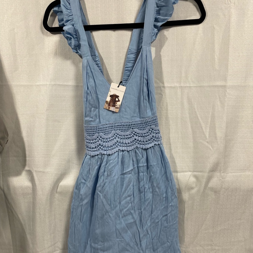 NWT Sincerely Jules ruffle light blue dress size medium